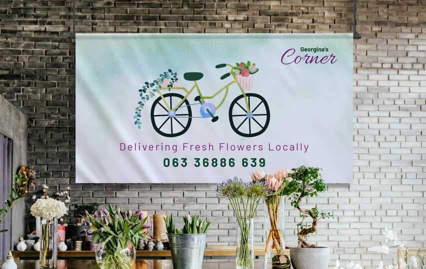 Flower shop fabric banner