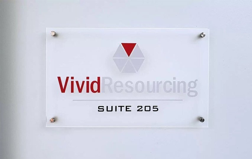 Frosted acrylic name plate