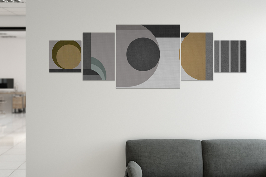Geographic Shapes Split Canvas Print