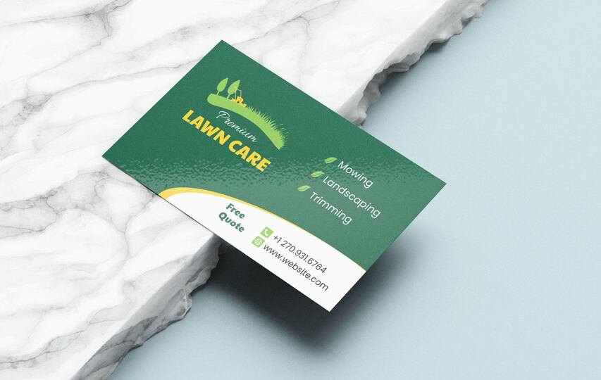 Green Lawn Care Business Cards