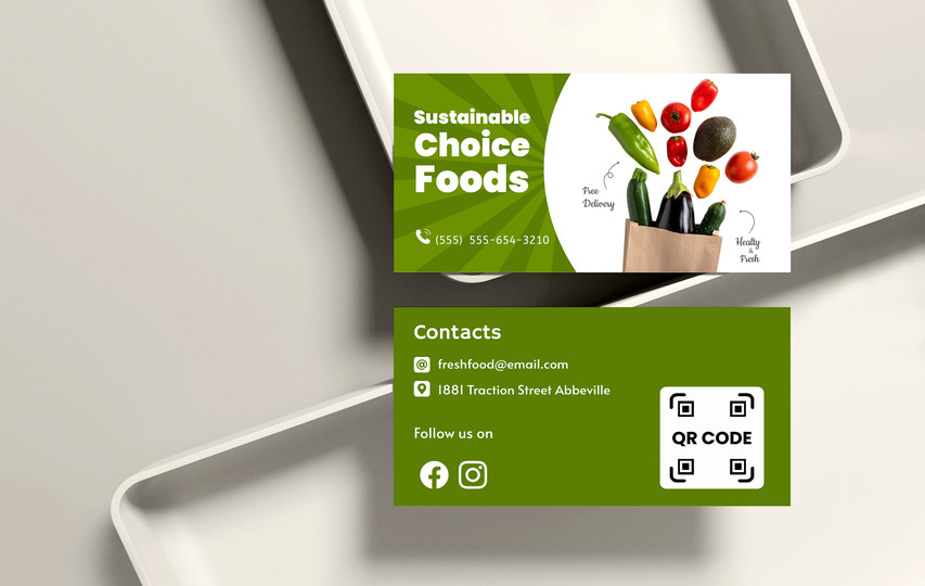 Grocery Rectangular Shaped Business Cards