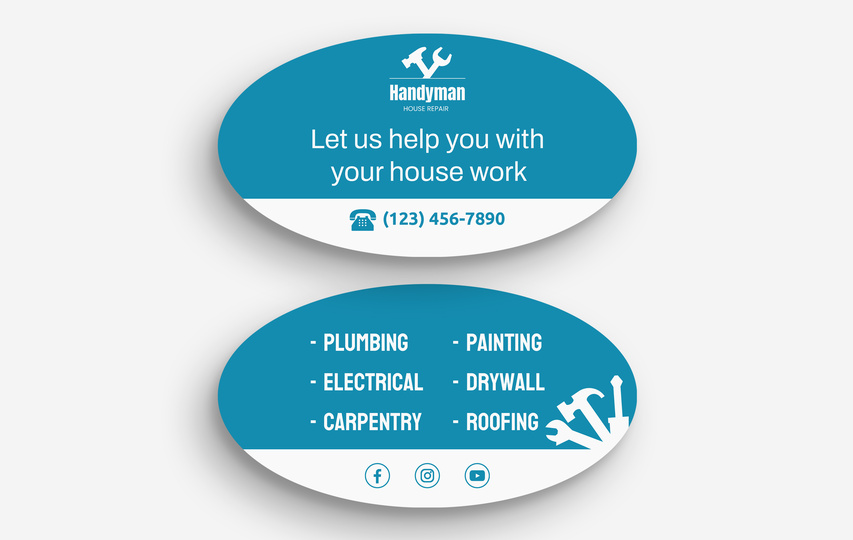 Handyman Services Shaped Business Cards