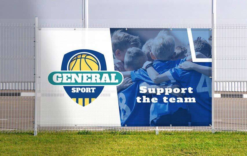 Hanging sport mesh banners