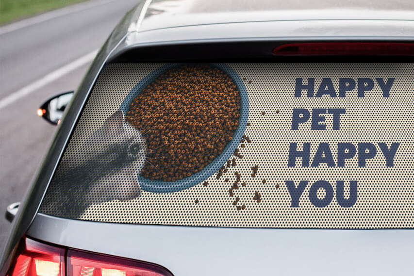 Happy Pet Perforated Car Window Decal