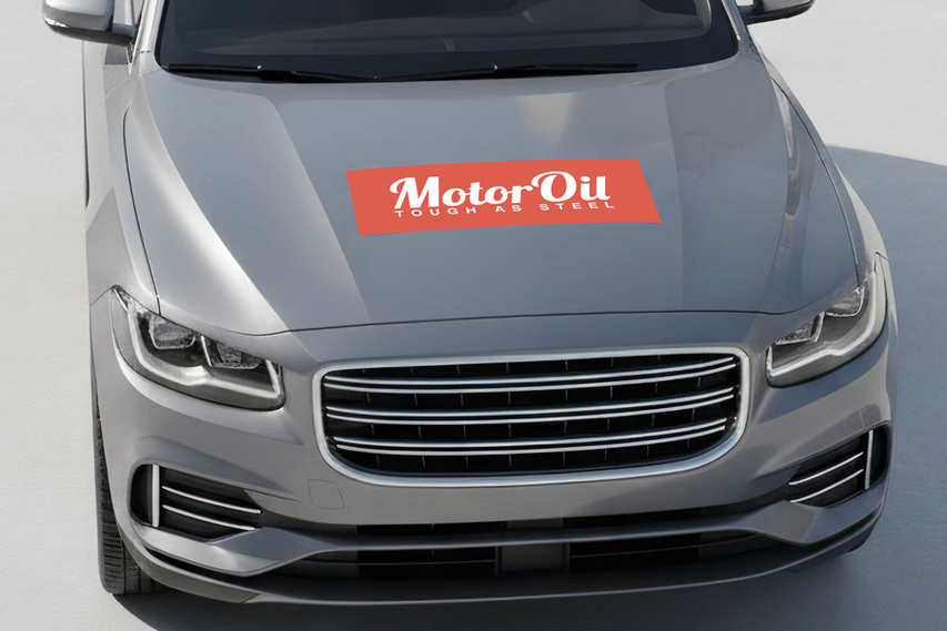 Hood Decal For Motor Oil Branding