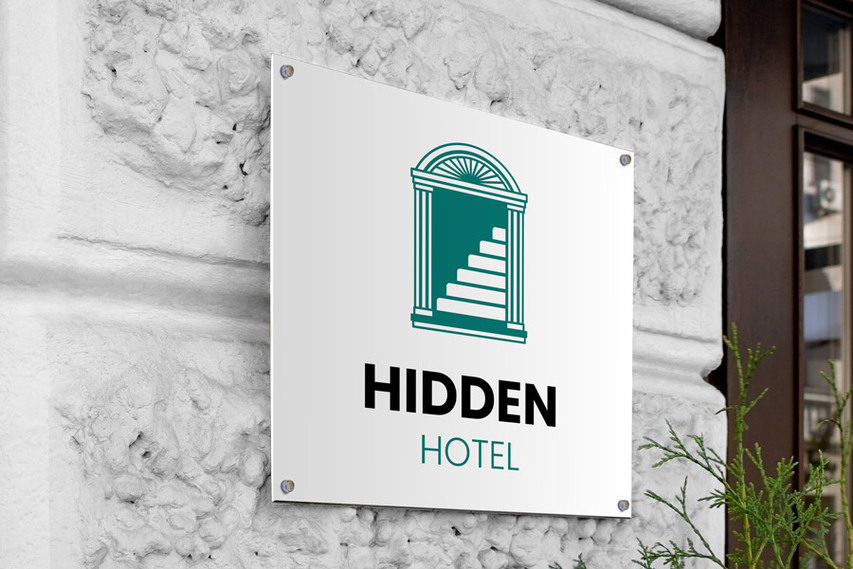 Hotel Branding Wall Mounted Metal Sign