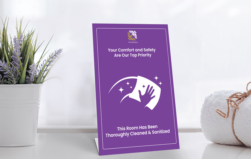 Hotel Safety Note Pedestal Sign