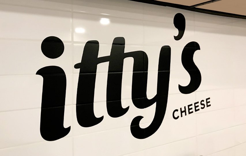 Ittys cheese wall lettering