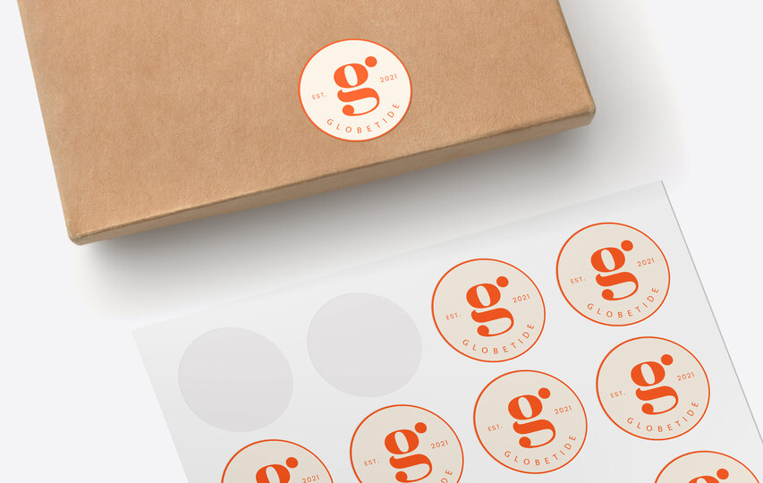 Kiss Cut Stickers Branding In Orange
