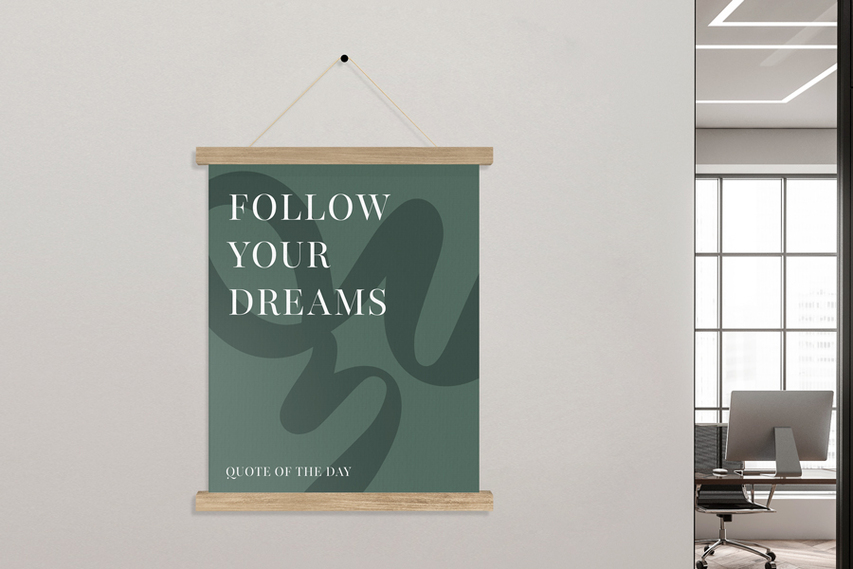 Magnetic Wood Frame Hanger Office Motivational Poster