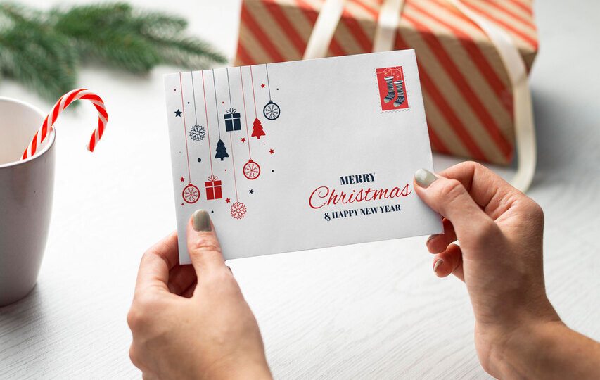 Merry Christmas Custom Printed Envelopes