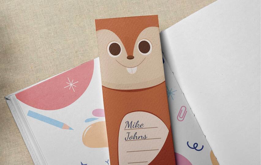 Name Surname Cute Bookmark Printing
