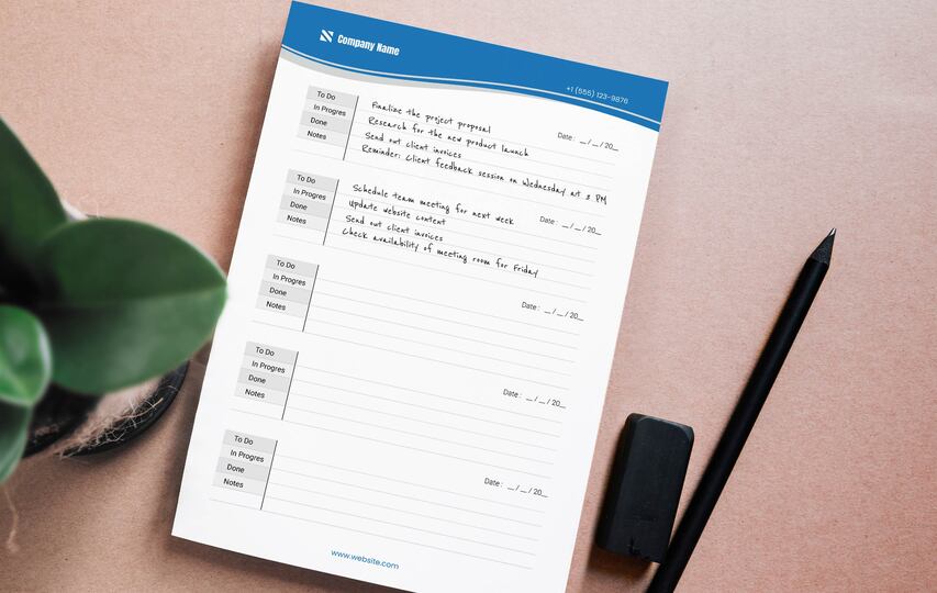 Notepad Printing Daily Planner