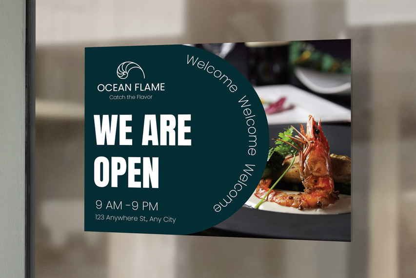 Open Restaurant Window Decal
