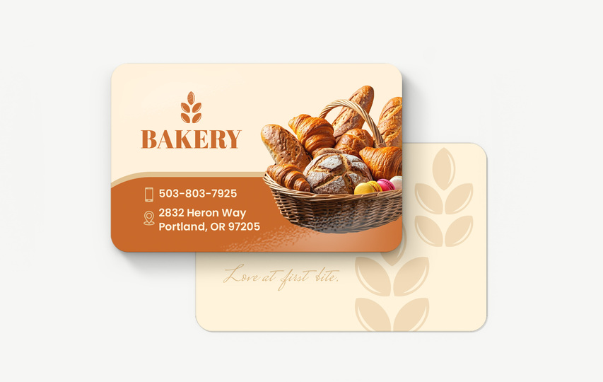 Orange Baked Goods Bakery Business Cards
