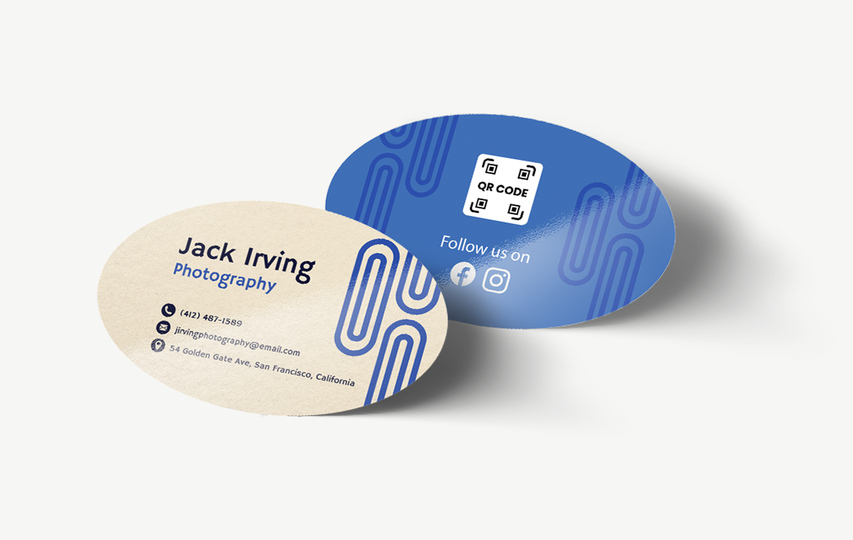 Oval Shaped Photo Business Cards