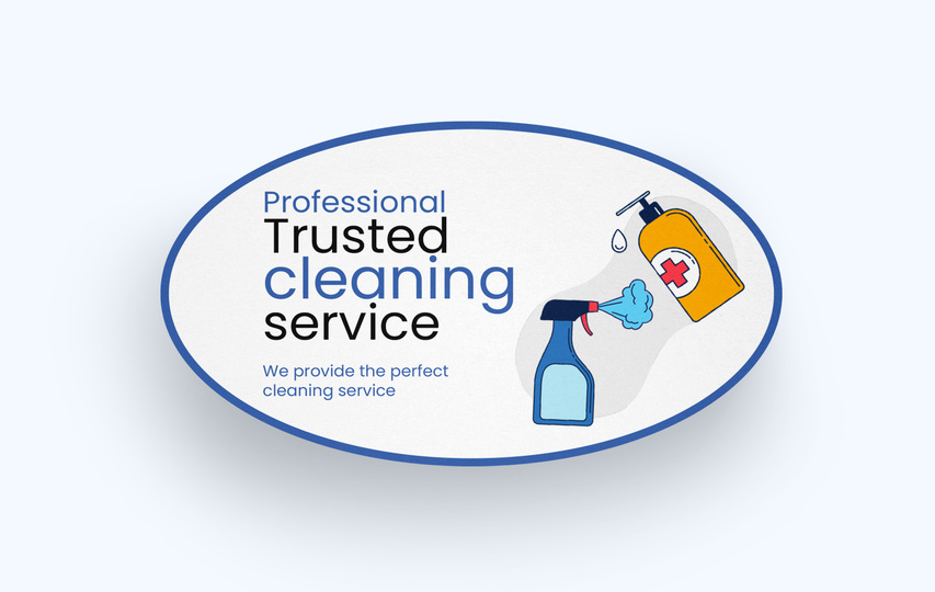Oval White Cleaning Business Cards