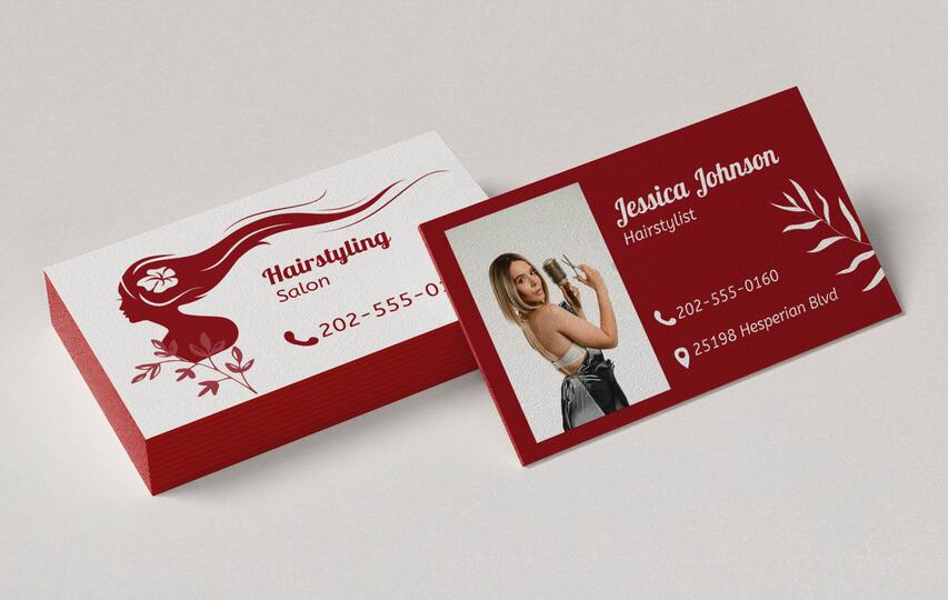 Painted Edge Business Cards For Salon