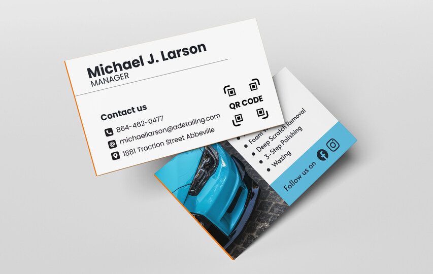 Painted Edge Business Cards With Contacts