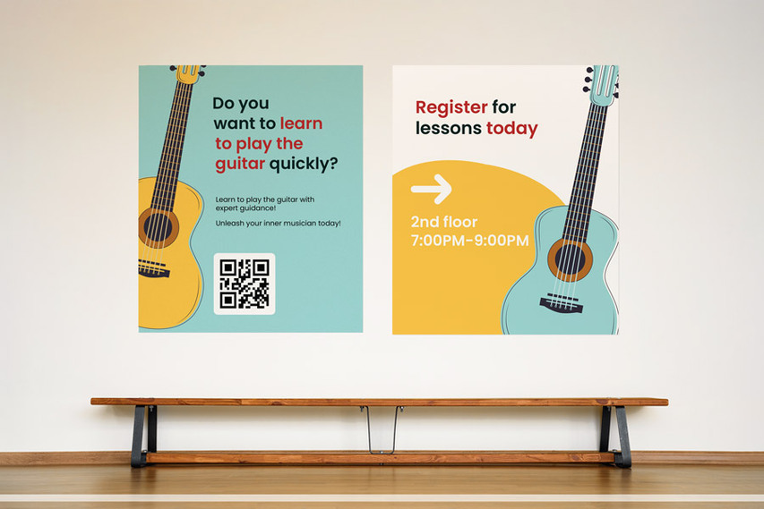 Paper Poster For Musical Lessons Announcement