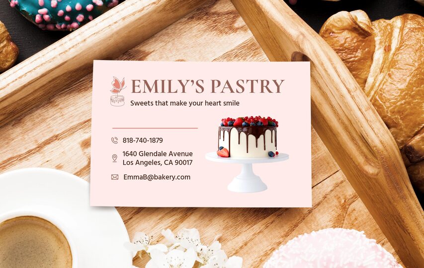 Pastry Photograph Bakery Business Cards