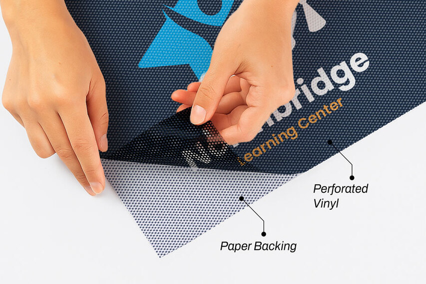 Perforated Car Window Decal Material Layers
