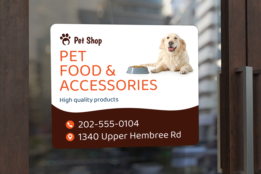 Pet Shop Opaque Window Decal