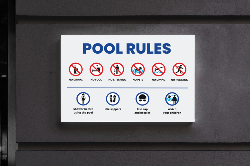 Pool Rules Reflective Aluminum Sign