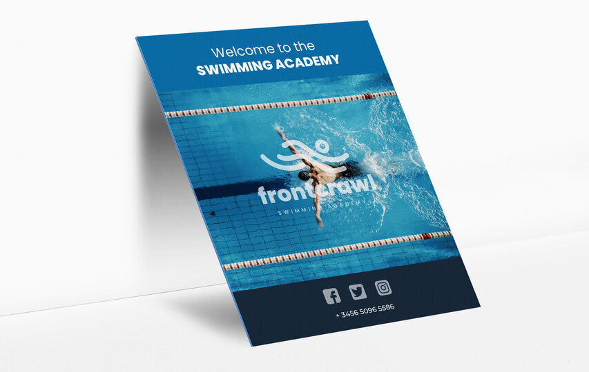 Postcard Printing Swimming Academy
