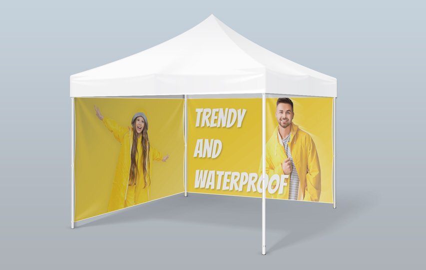 Promotional tent banner