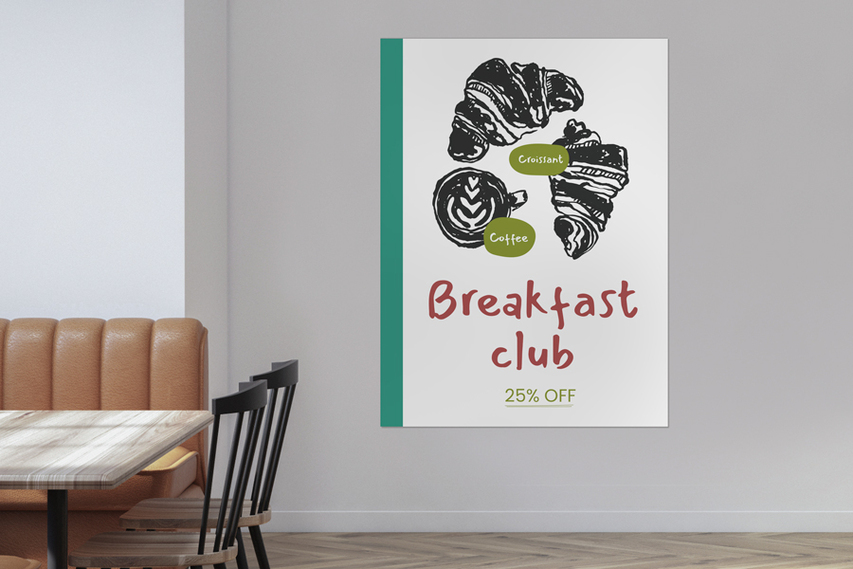 Restaurant And Cafes Styrene Poster Printing