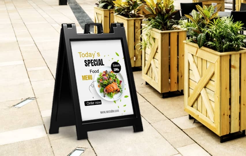 A Frame Sign Heavy-Duty 24X36 Inch Sandwich Board Sidewalk Sign Poster  Stand Out