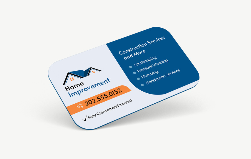 Rounded Listed Construction Business Cards