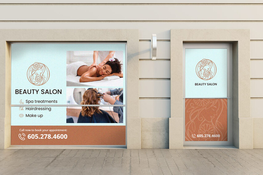 Salon Perforated Window Decals