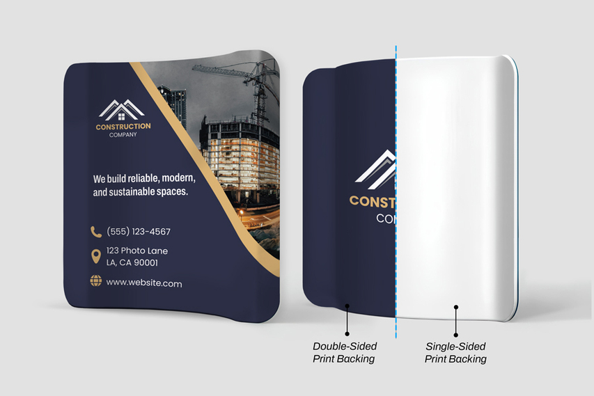 Sides Of Curved Tension Fabric Displays