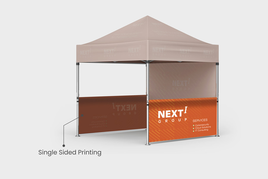 Single Sided Printing of Tent Half Wall Banners