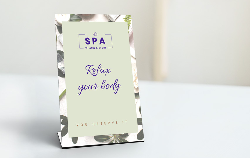 Spa Center Pedestal Sign