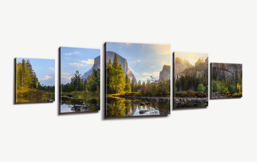 5-piece canvas prints showcasing nature-themed images.