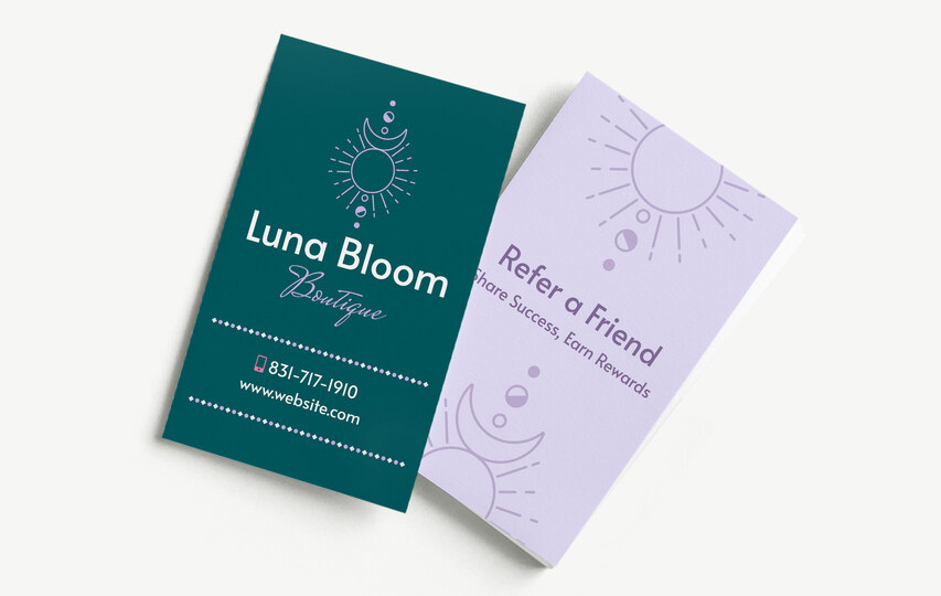 Standard Business Cards For Showroom Referral