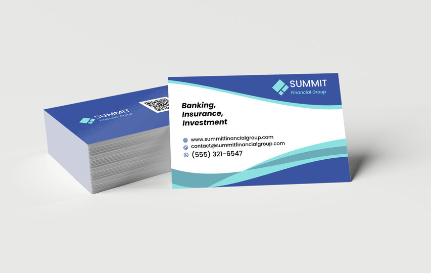 Standard Business Cards With Financial Services