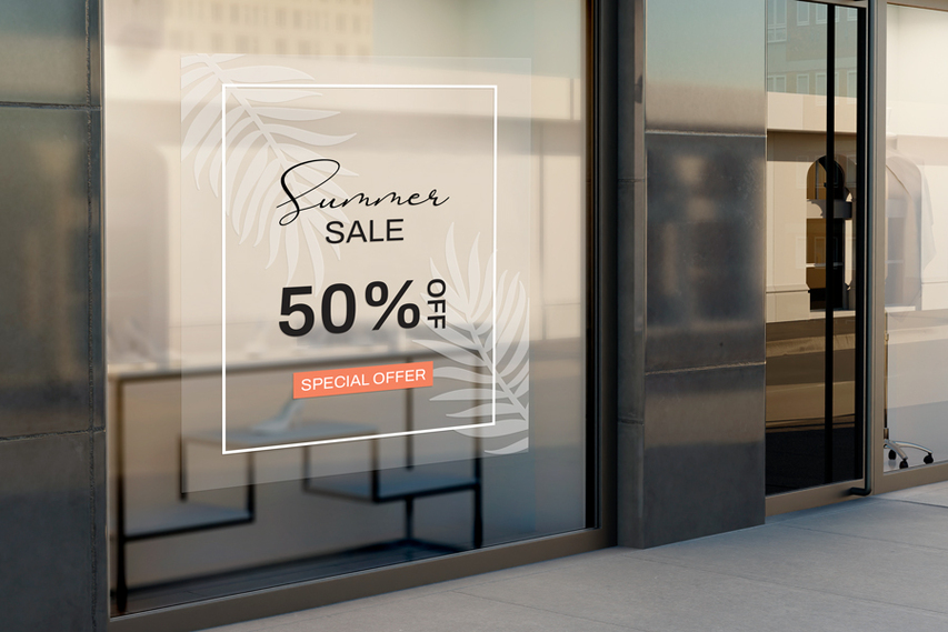 Summer Sale Clear Window Decal