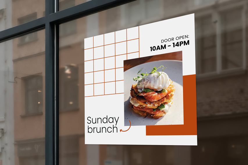 Sunday Brunch Opaque Window Decal