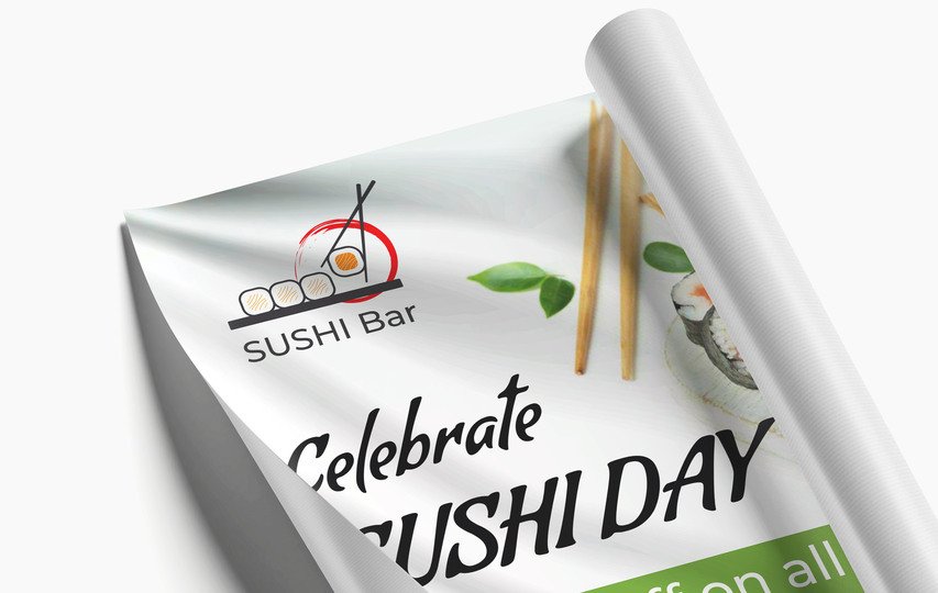 Sushi bar fabric banner