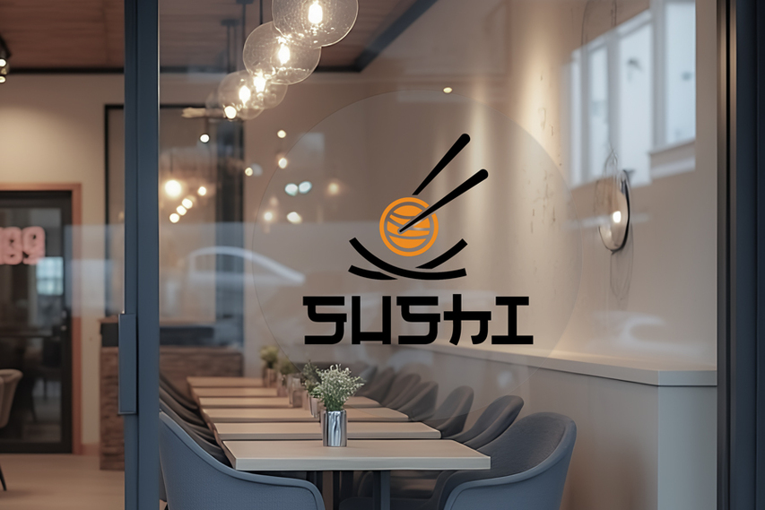 Sushi Restaurant Clear Window Decal