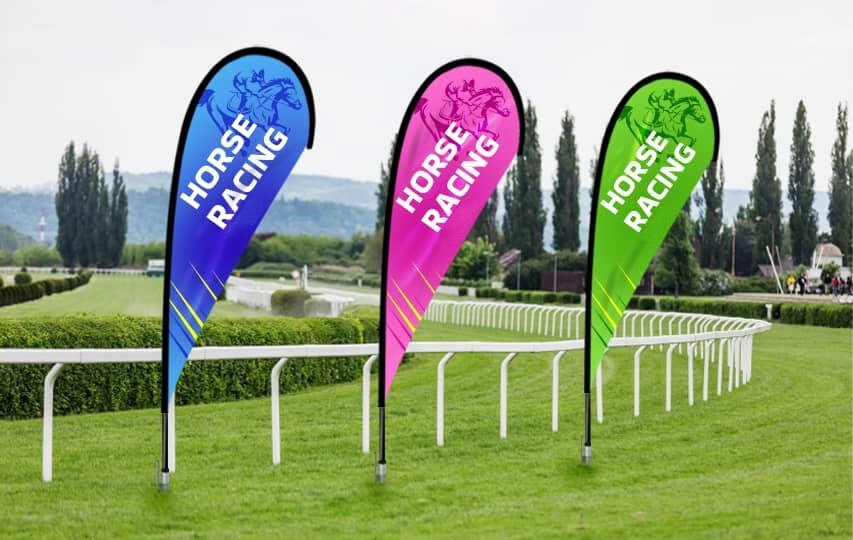 Teardrop flag sign
