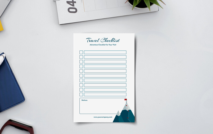 Travel Checklist Post It Notes