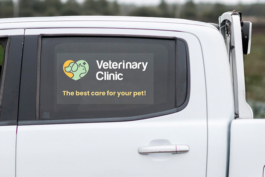 Truck Wndow Decal For Veterinary Clinic