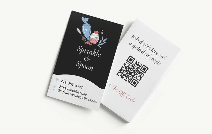 Vertical Baking Tools Bakery Business Cards