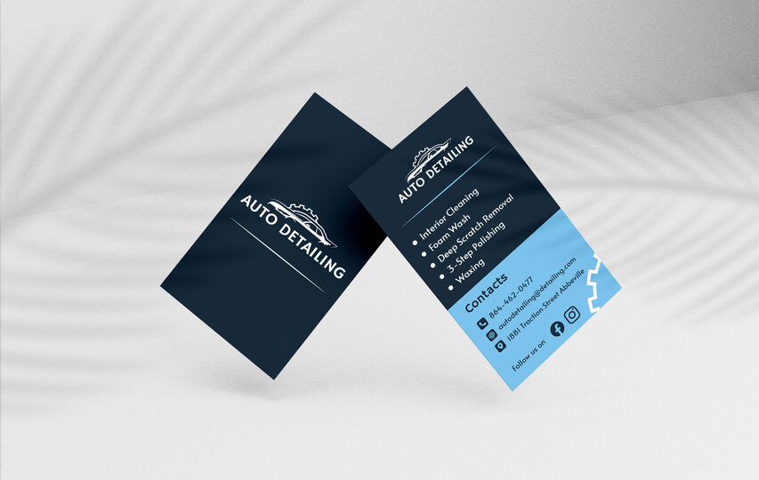 Vertical Mobile Detailing Business Cards