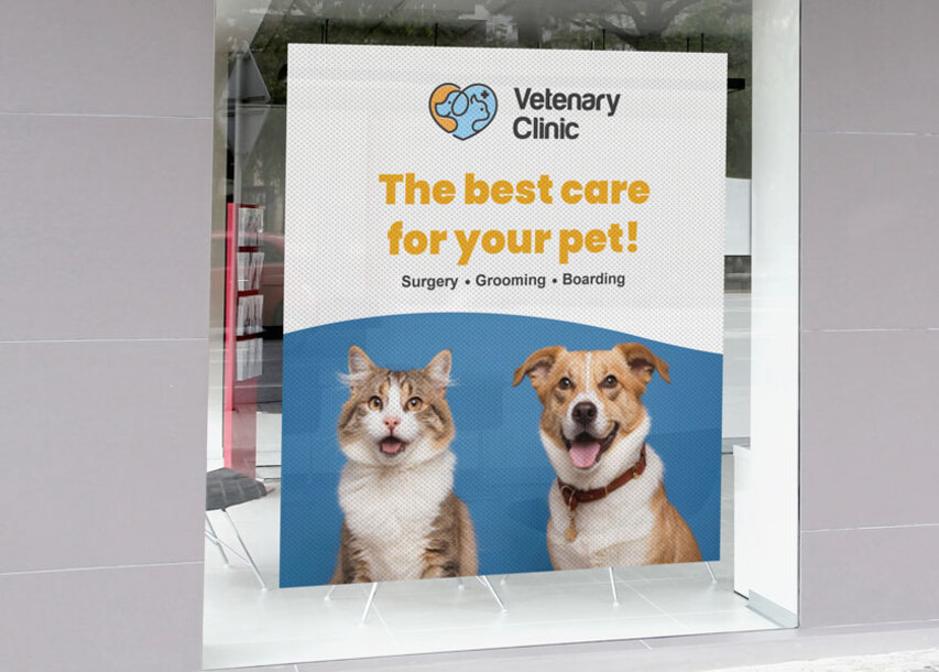 Vet Clinic Perforated Window Decal